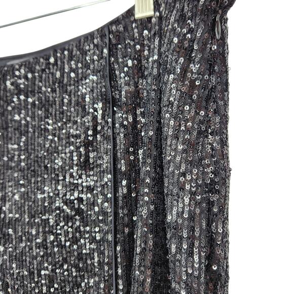 NWT The Limited Black Sequin Wide Leg Pants Size 16 Holiday Glam Sequence - Picture 4 of 7